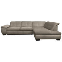 ECKSOFA in Flachgewebe Beige  - Beige/Schwarz, Design, Textil/Metall (313/242cm) - Xora