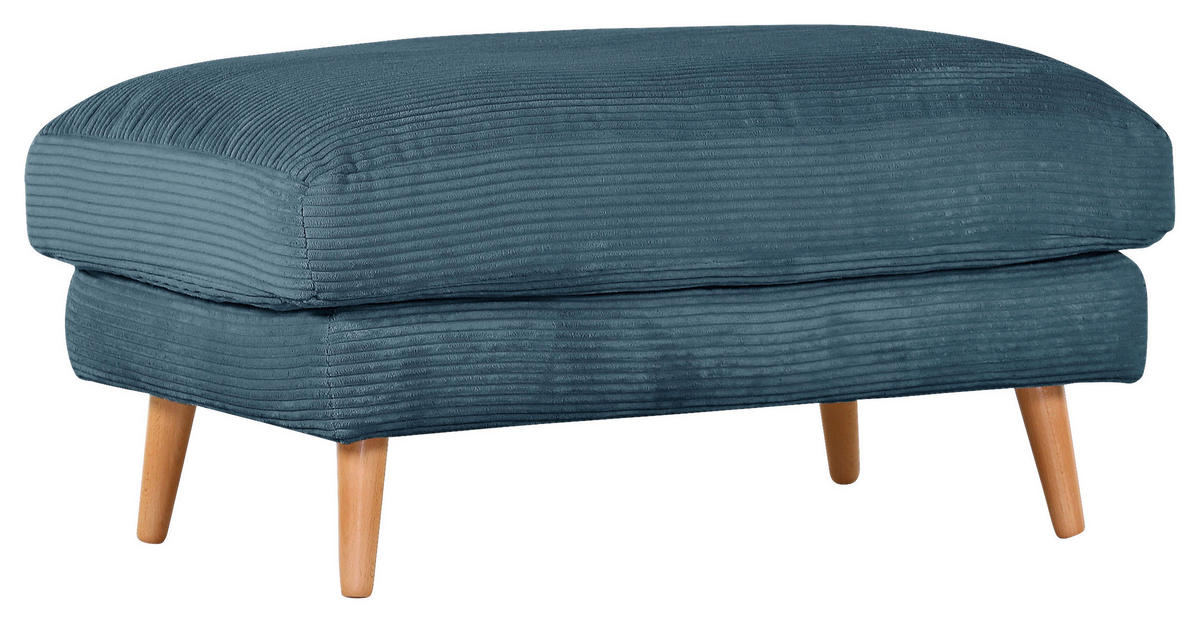 HOCKER in Textil Petrol  - Petrol/Naturfarben, Romantik / Landhaus, Holz/Textil (100/50/63cm) - Landscape