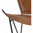 SESSEL in Echtleder Braun, Schwarz  - Schwarz/Braun, LIFESTYLE, Leder/Metall (68/70/62cm) - Landscape