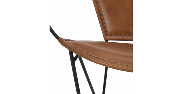 SESSEL in Echtleder Braun, Schwarz  - Schwarz/Braun, LIFESTYLE, Leder/Metall (68/70/62cm) - Landscape
