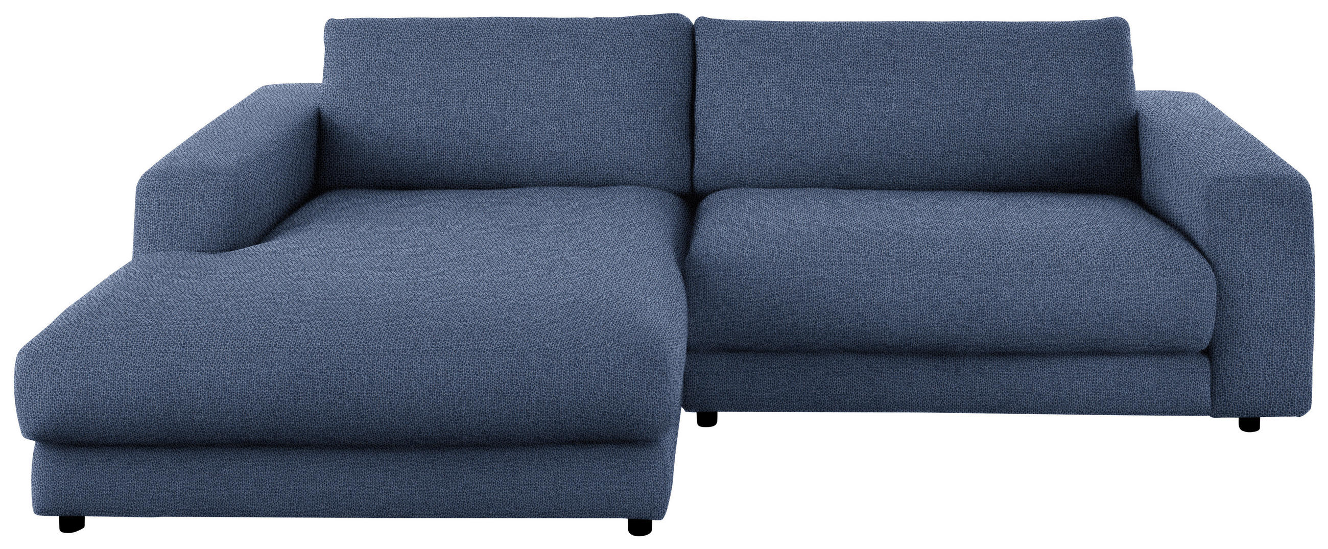 ECKSOFA in Flachgewebe Blau  - Blau/Schwarz, Design, Kunststoff/Textil (190/270cm) - Lomoco