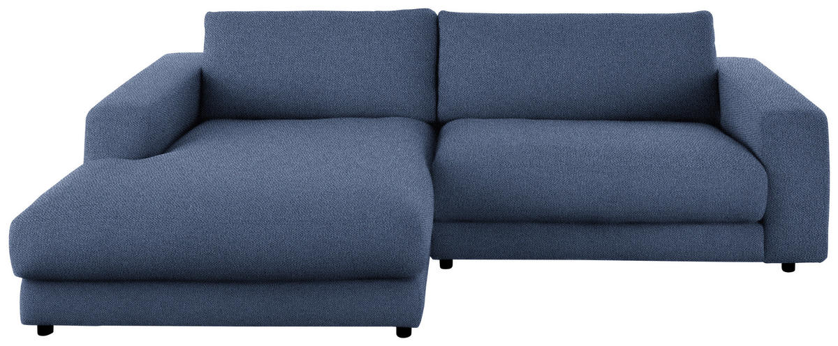 ECKSOFA in Flachgewebe Blau  190/270 cm  - Blau/Schwarz, Design, Kunststoff/Textil (190/270cm) - Lomoco