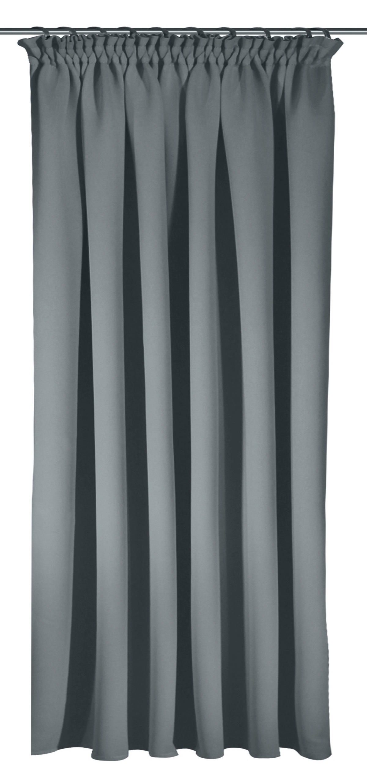 SCHLAUFENVORHANG black-out (lichtundurchlässig)  - Anthrazit, Basics, Textil (140/245cm)