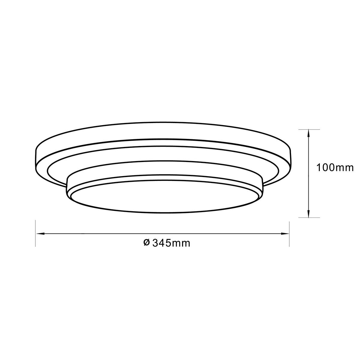 LED-DECKENLEUCHTE 34,5/9,5 cm   - Opal/Schwarz, KONVENTIONELL, Kunststoff/Metall (34,5/9,5cm) - Brilliant