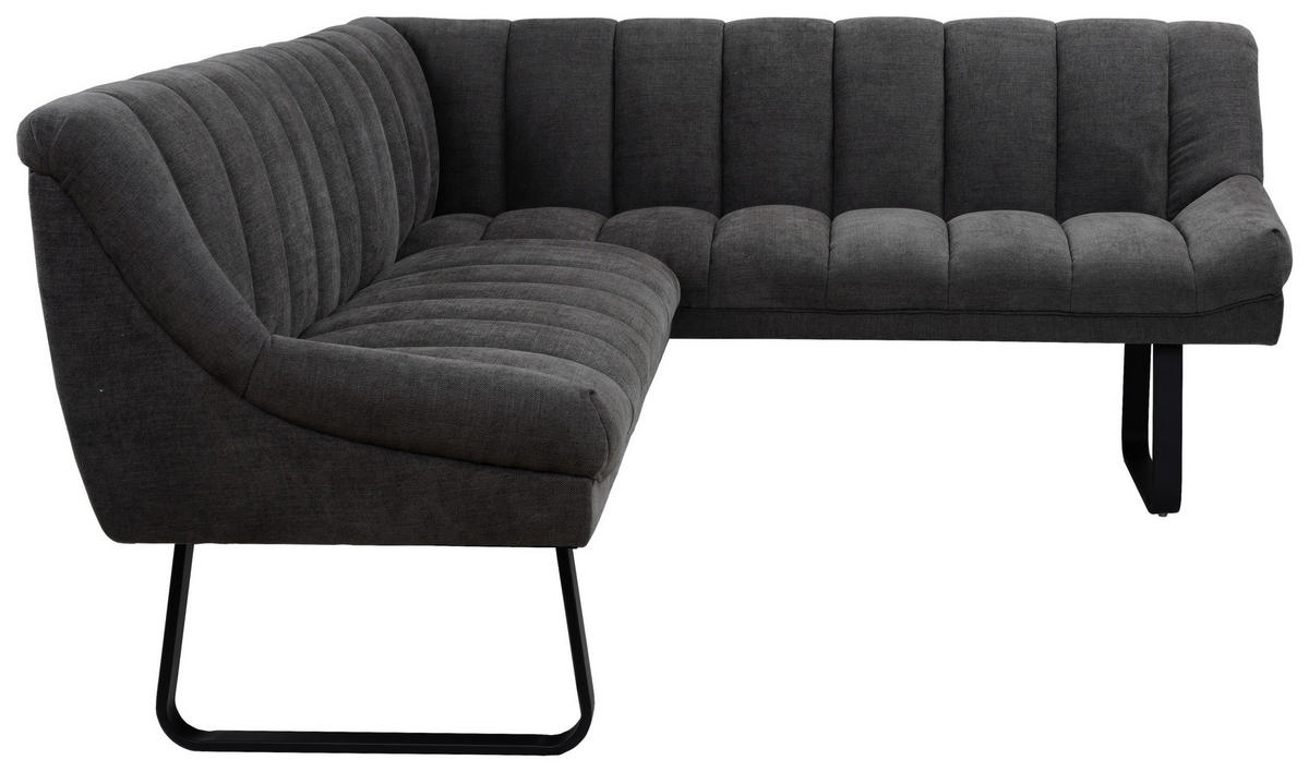 ECKBANK  in Grau  - Schwarz/Grau, MODERN, Textil/Metall (174/230/82/69cm) - Livetastic