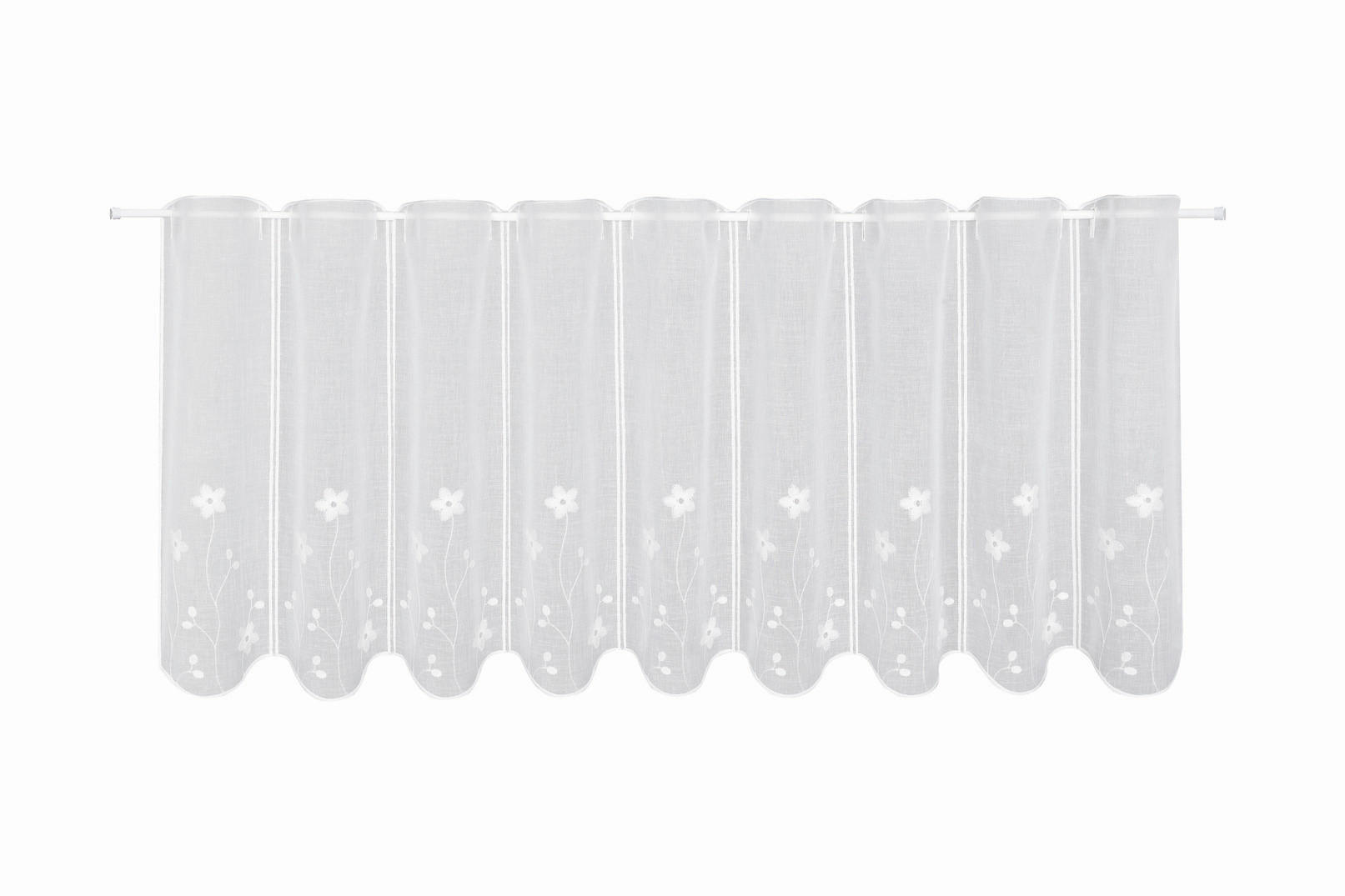 KURZGARDINE  145/50 cm  - Weiß, Basics, Textil (145/50cm)