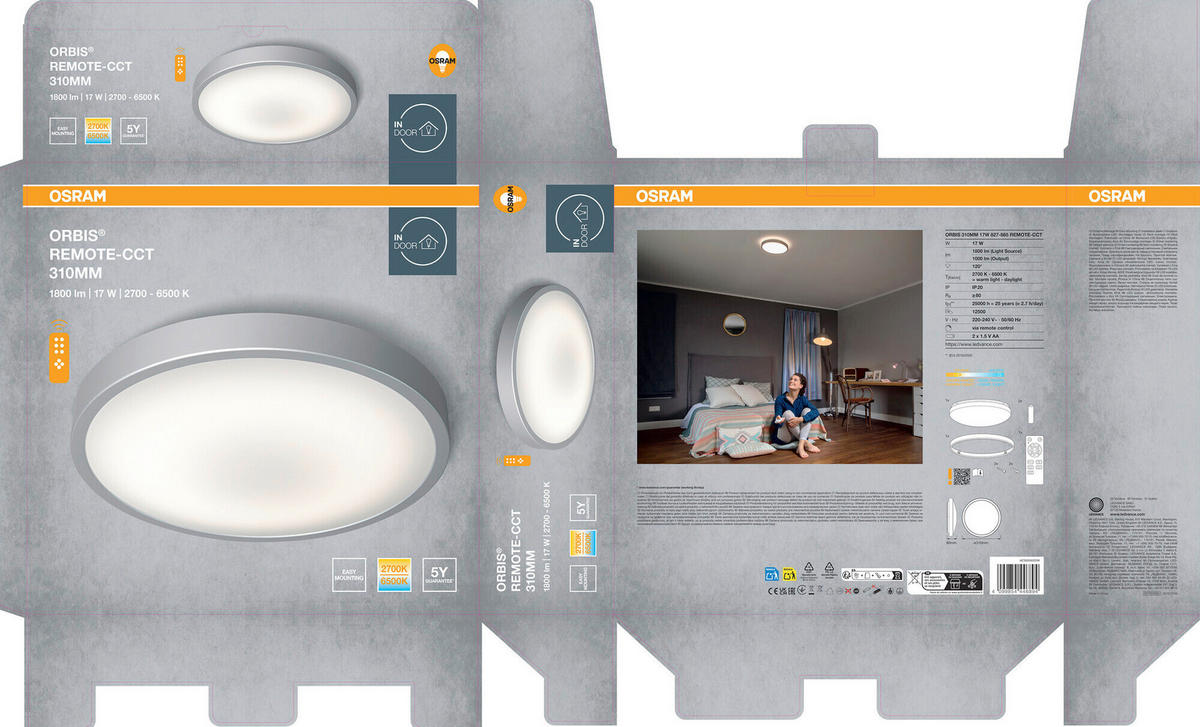 LED-DECKENLEUCHTE 31/8 cm   - Weiß, Basics, Kunststoff/Metall (31/8cm) - Osram