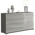 SIDEBOARD  149/82/42 cm 4 Schublade(n)  - Chromfarben/Dunkelgrau, Basics, Glas/Holzwerkstoff (149/82/42cm) - Venda