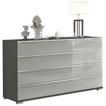 SIDEBOARD  in 149/82/42 cm  - Chromfarben/Dunkelgrau, Basics, Glas/Holzwerkstoff (149/82/42cm) - Venda