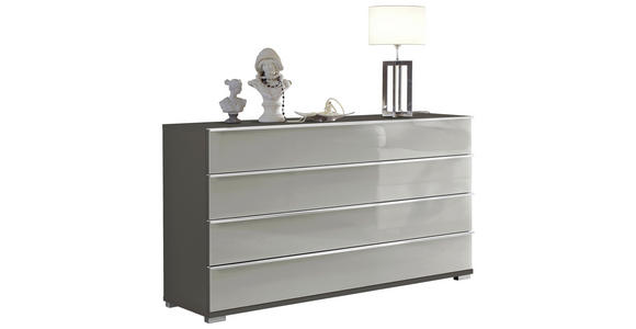 SIDEBOARD  149/82/42 cm 4 Schublade(n)  - Chromfarben/Dunkelgrau, Basics, Glas/Holzwerkstoff (149/82/42cm) - Venda