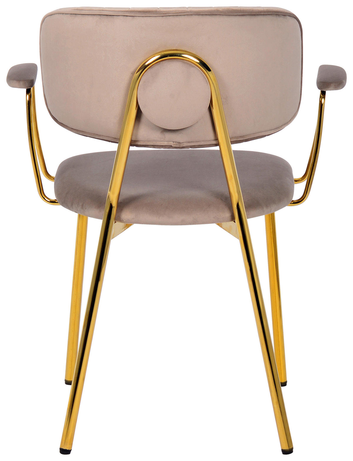 STUHL-SET 2 Stück  in Eisen  - Taupe/Goldfarben, Design, Kunststoff/Metall (63/80/51cm) - Kayoom