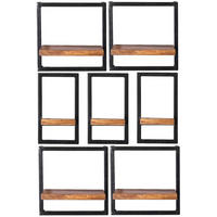 WANDREGALSET 75/115/25 cm  - Schwarz/Naturfarben, Design, Holz/Metall (75/115/25cm) - MID.YOU