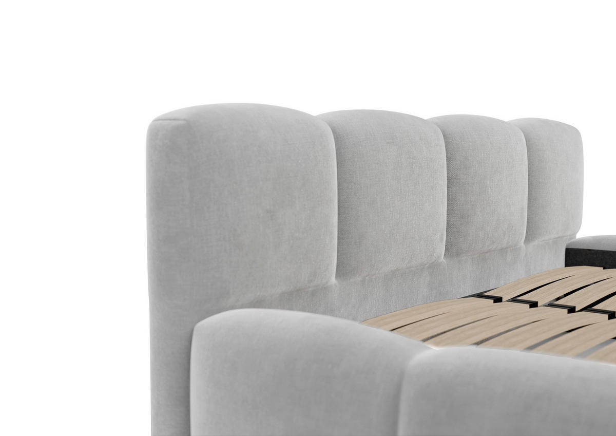 TAPECIRANI KREVET   140/200 cm   svijetlo siva  - svijetlo siva/crna, Design, drvo/metal (140/200cm) - Carryhome