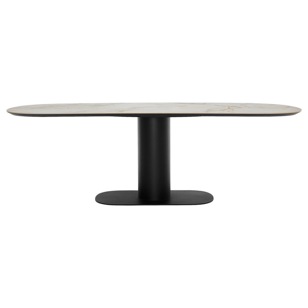 Thumbnail - Musterring Esstisch, Creme, Beigebraun, Stein, Marmoroptik, rechteckig, Säule, Bodenplatte, 100x77x240 cm, in verschiede...