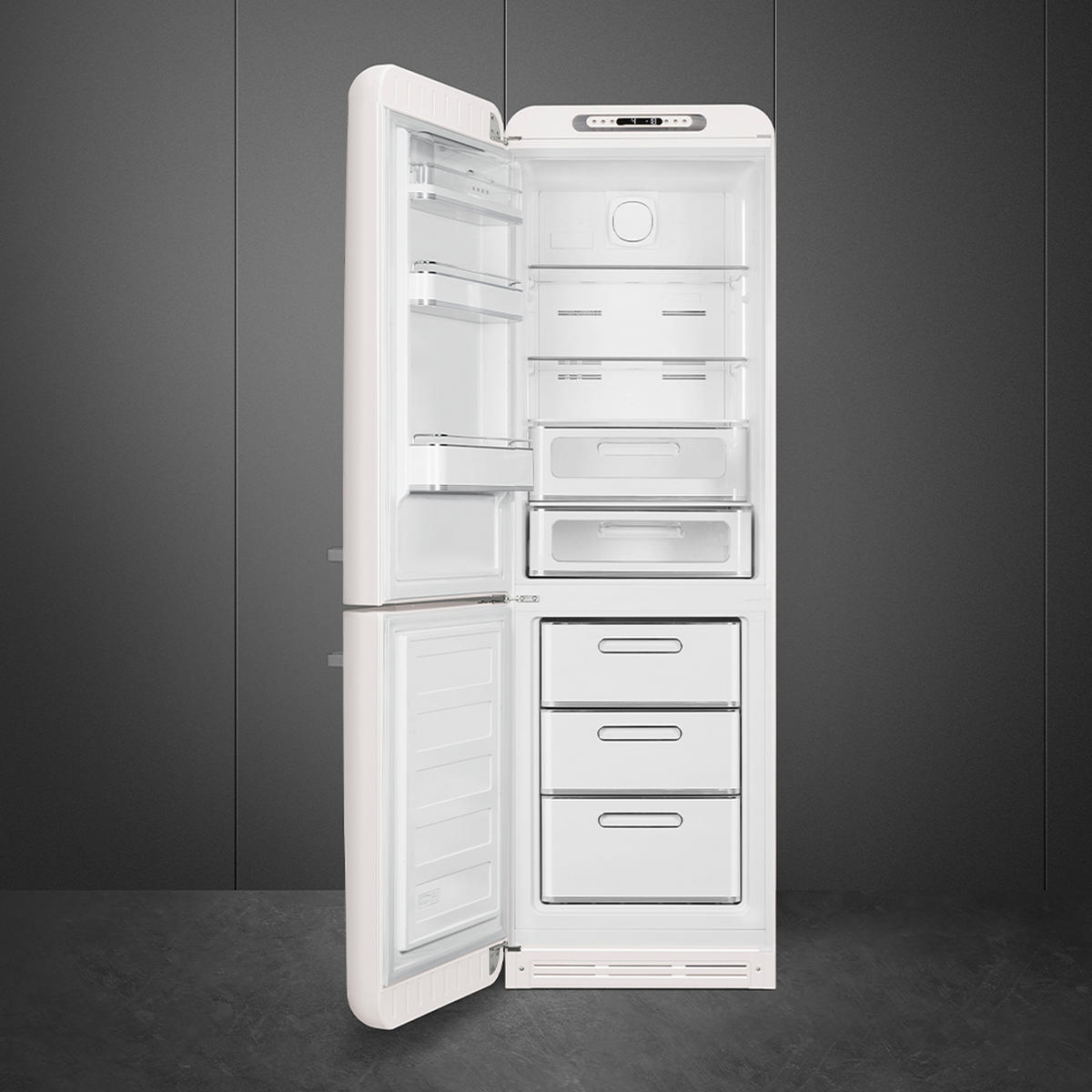 KÜHL-GEFRIER-KOMBINATION 60/196,8/72,8 cm FAB32LWH5  - Weiß, Design, Metall (60/196,8/72,8cm) - SMEG
