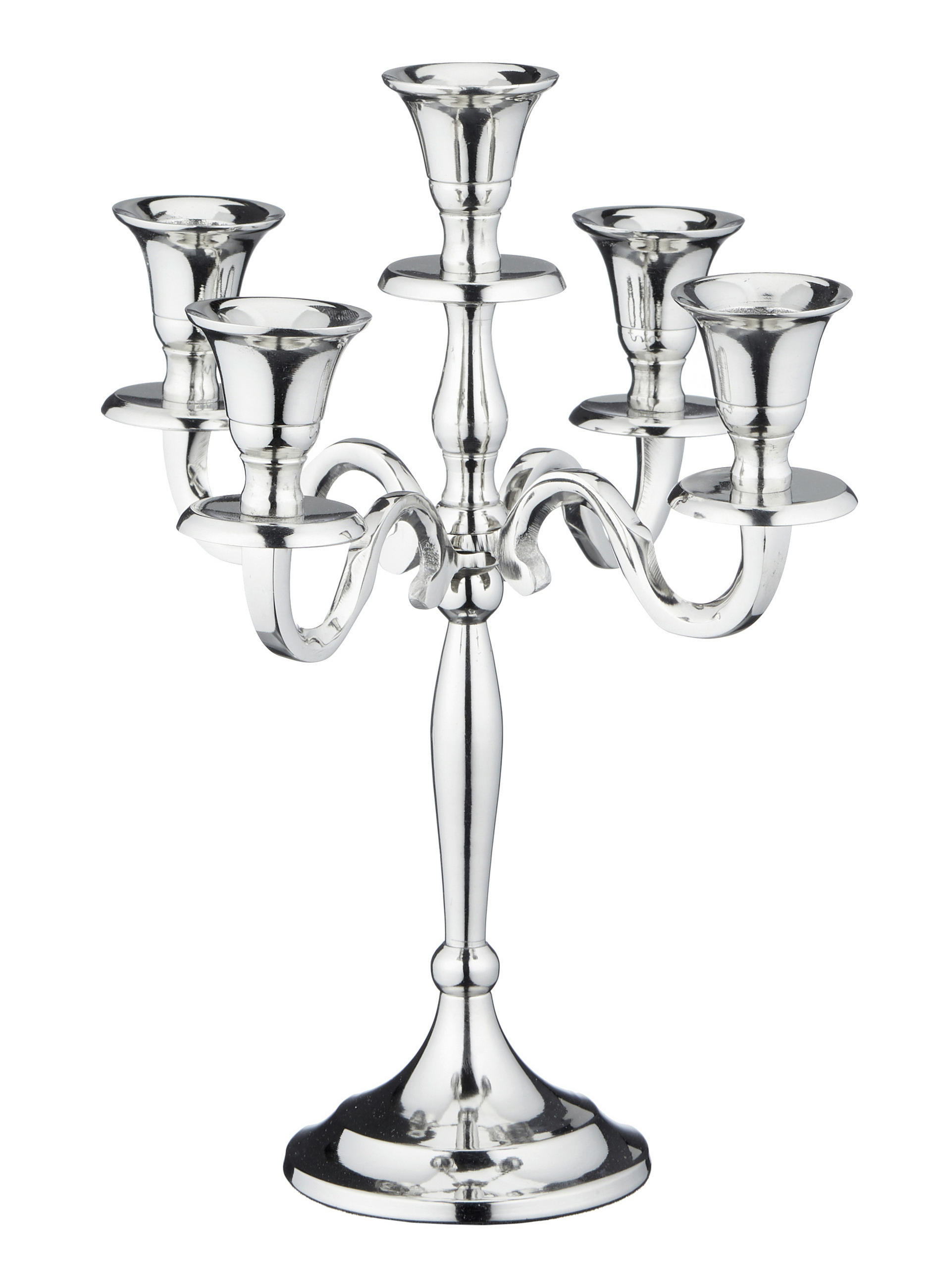 KERZENHALTER - Silberfarben, Trend, Metall (23/27cm)