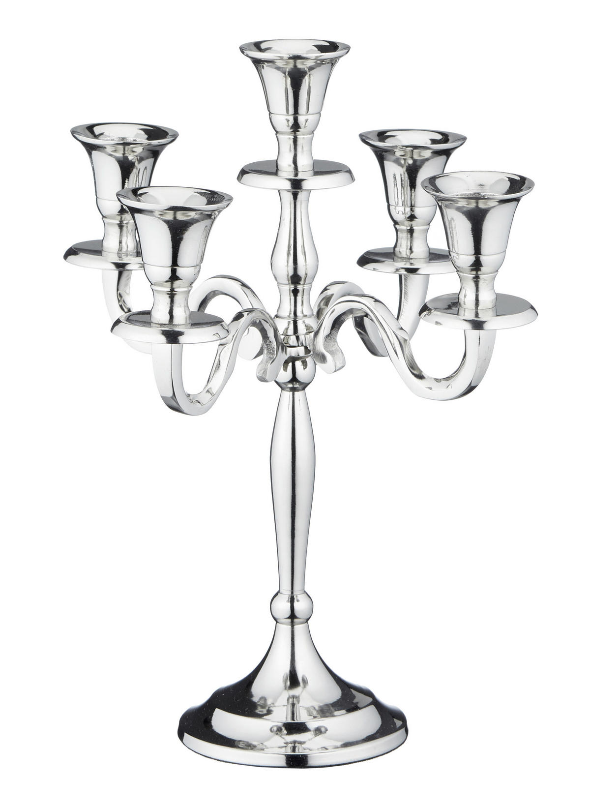 KERZENHALTER - Silberfarben, Trend, Metall (23/27cm)