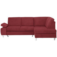 ECKSOFA in Flachgewebe Rot  - Silberfarben/Rot, Konventionell, Holz/Textil (255/186cm) - Cantus