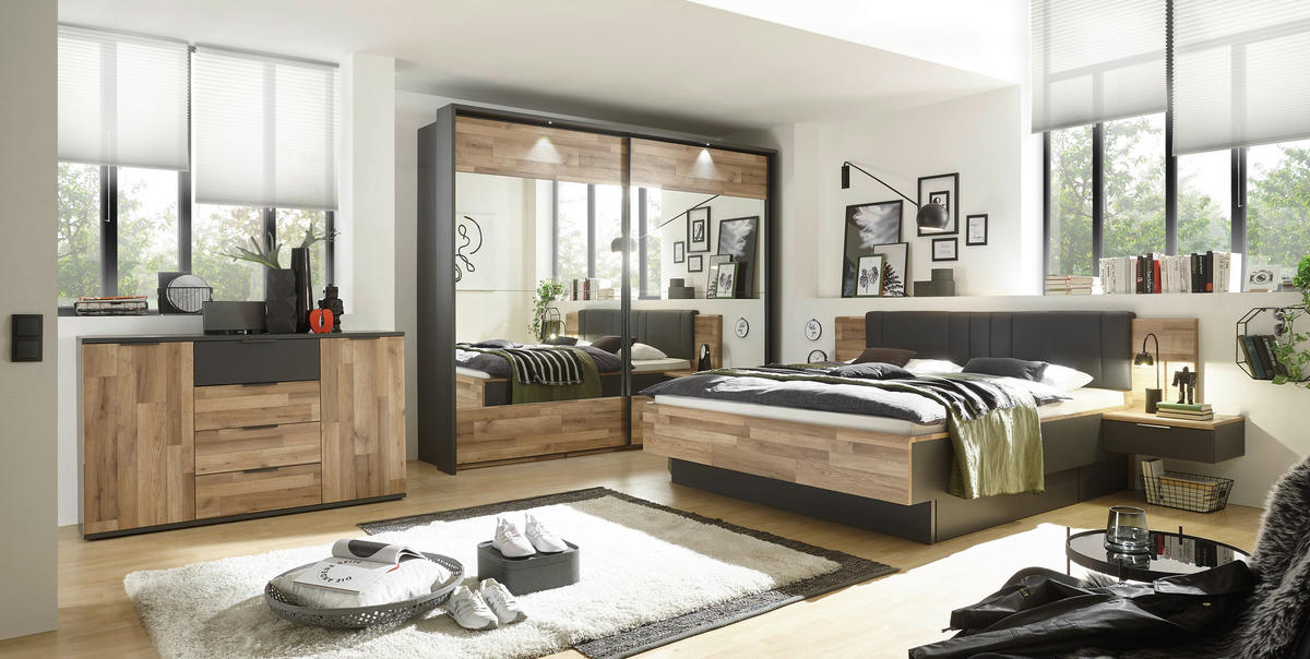 SET POSTELJNIH PREDALOV - barve grafita, Trendi, umetna masa/leseni material (182/23/180cm) - Carryhome