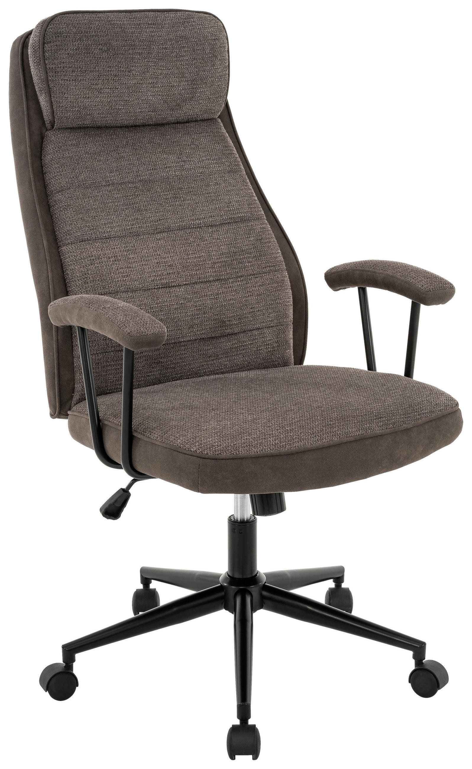 OKRETNA STOLICA  siva, crna  metal, tekstil  - siva/crna, Moderno, metal/tekstil (64/106-114/72cm)