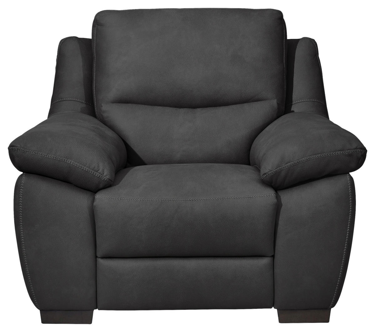 SESSEL mit elektr.Funktion in Webstoff Dunkelgrau  - Wengefarben/Dunkelgrau, Konventionell, Holz/Textil (119/96-157/99cm) - Livetastic