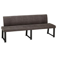SITZBANK in Metall, Textil Schwarz, Dunkelgrau  - Dunkelgrau/Schwarz, Modern, Textil/Metall (140/85/60cm) - Venda