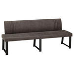 SITZBANK 200/86/60 cm Mikrofaser Schwarz, Dunkelgrau  - Dunkelgrau/Schwarz, Design, Textil/Metall (200/86/60cm) - Venda