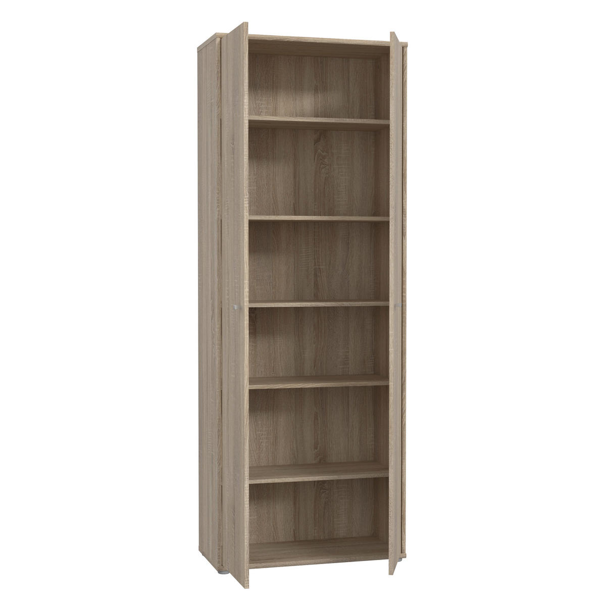 DREHTÜRENSCHRANK in Sonoma Eiche  - Alufarben/Sonoma Eiche, Design, Holzwerkstoff/Kunststoff (73,7/197,5/34,8cm)