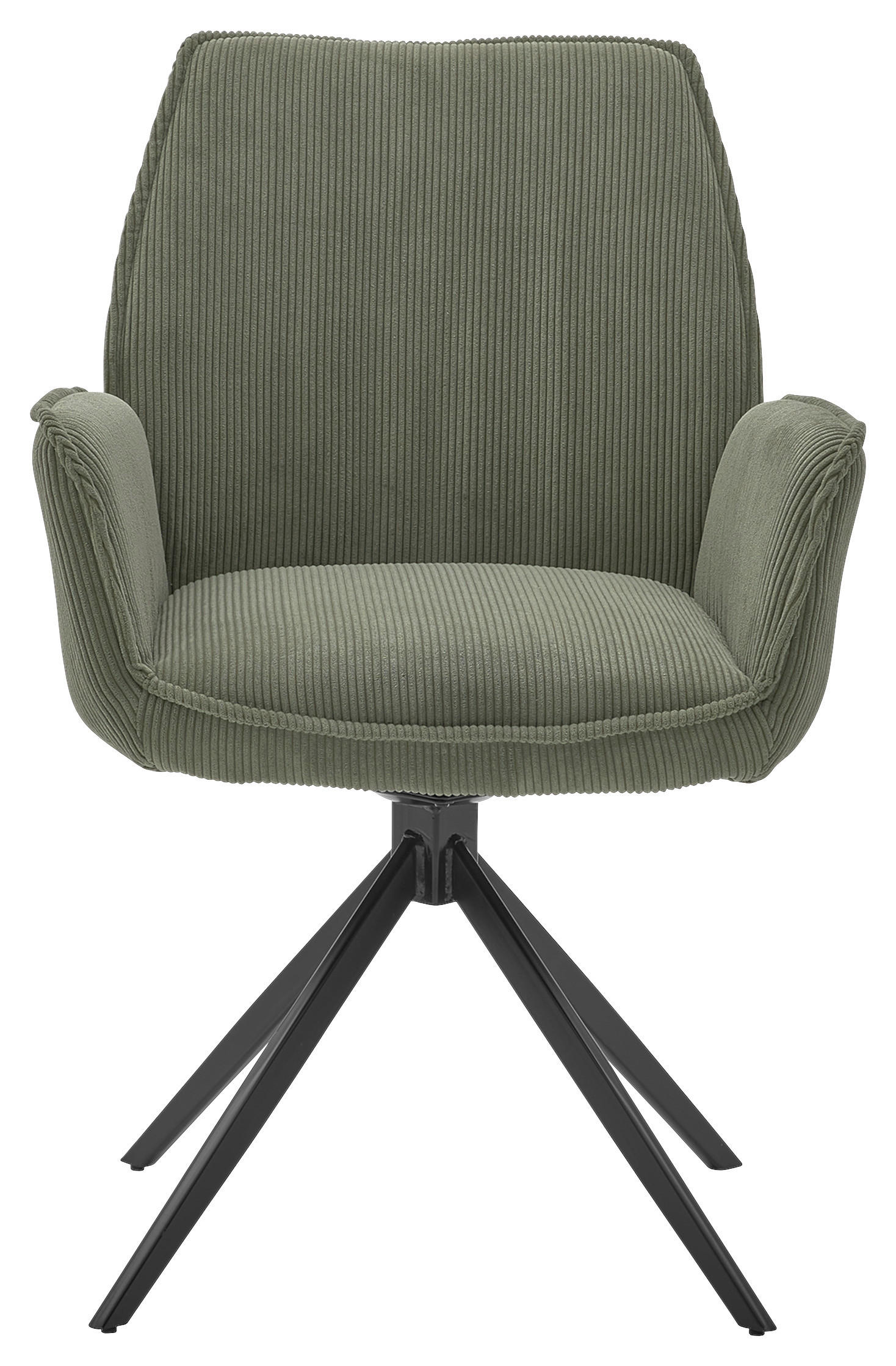 ARMLEHNSTUHL  in Cord  - Waldgrün/Schwarz, Design, Textil/Metall (63/91/65cm) - Musterring