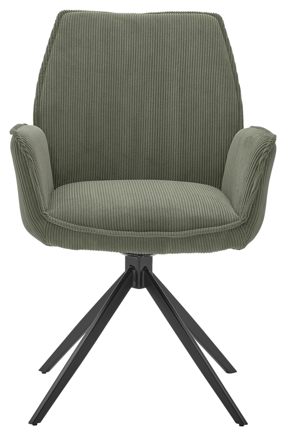 ARMLEHNSTUHL  in Cord  - Waldgrün/Schwarz, Design, Textil/Metall (63/91/65cm) - Musterring