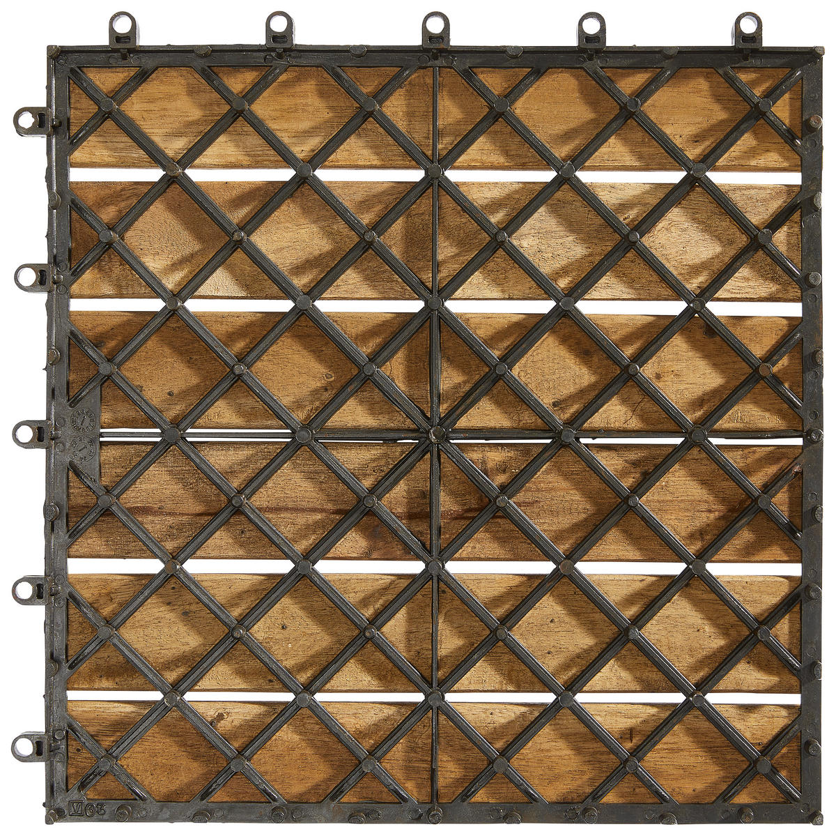 TERRASSENFLIESE - Dunkelbraun/Schwarz, Modern, Holz/Kunststoff (30/30/2,4cm) - Ambia Garden