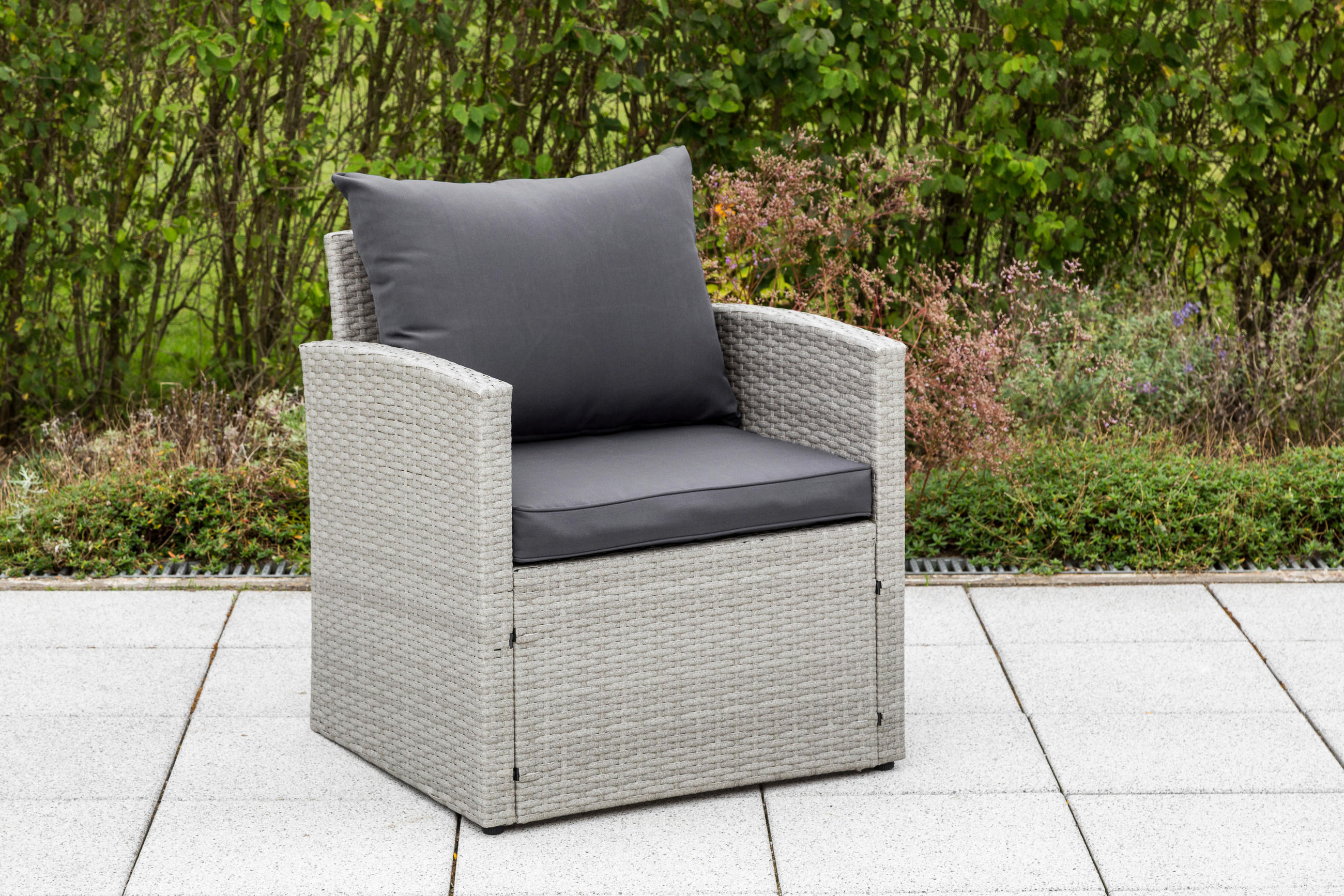 GARTENSET Stahl  - Grau, MODERN, Kunststoff/Textil (65/73/62cm) - Gardenson