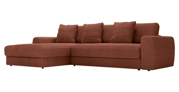 ECKSOFA in Cord Bronzefarben 182/302 cm - Schwarz/Bronzefarben, MODERN, Kunststoff/Textil (182/302cm) - Carryhome