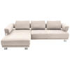 ECKSOFA in Chenille Beige  214/297 cm  - Chromfarben/Beige, Natur, Textil/Metall (214/297cm) - Valdera
