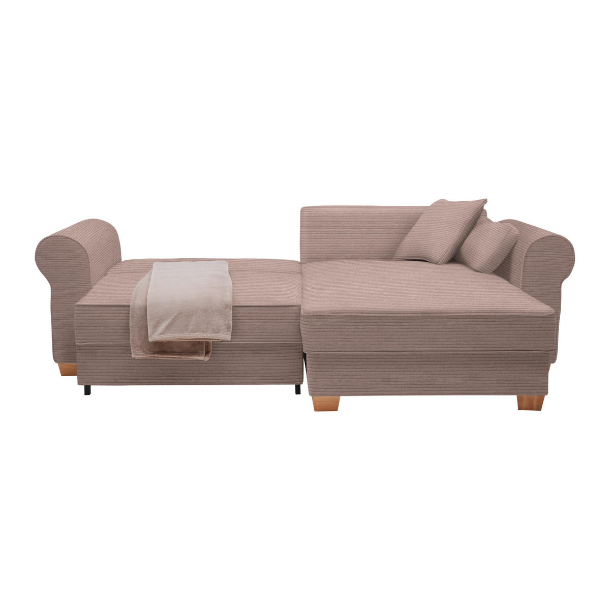 HÖRNSOFFA i rosa  - rosa, Modern, trämaterial/trä (255/185cm) - MID.YOU