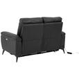 2-SITZER-SOFA Lederlook, Mikrofaser Grau  - Schwarz/Grau, KONVENTIONELL, Textil/Metall (160/102/96cm) - Carryhome