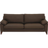 2-SITZER-SOFA  in Echtleder Dunkelbraun  - Dunkelbraun/Nussbaumfarben, Design, Leder/Holz (188/84/87cm) - Erpo