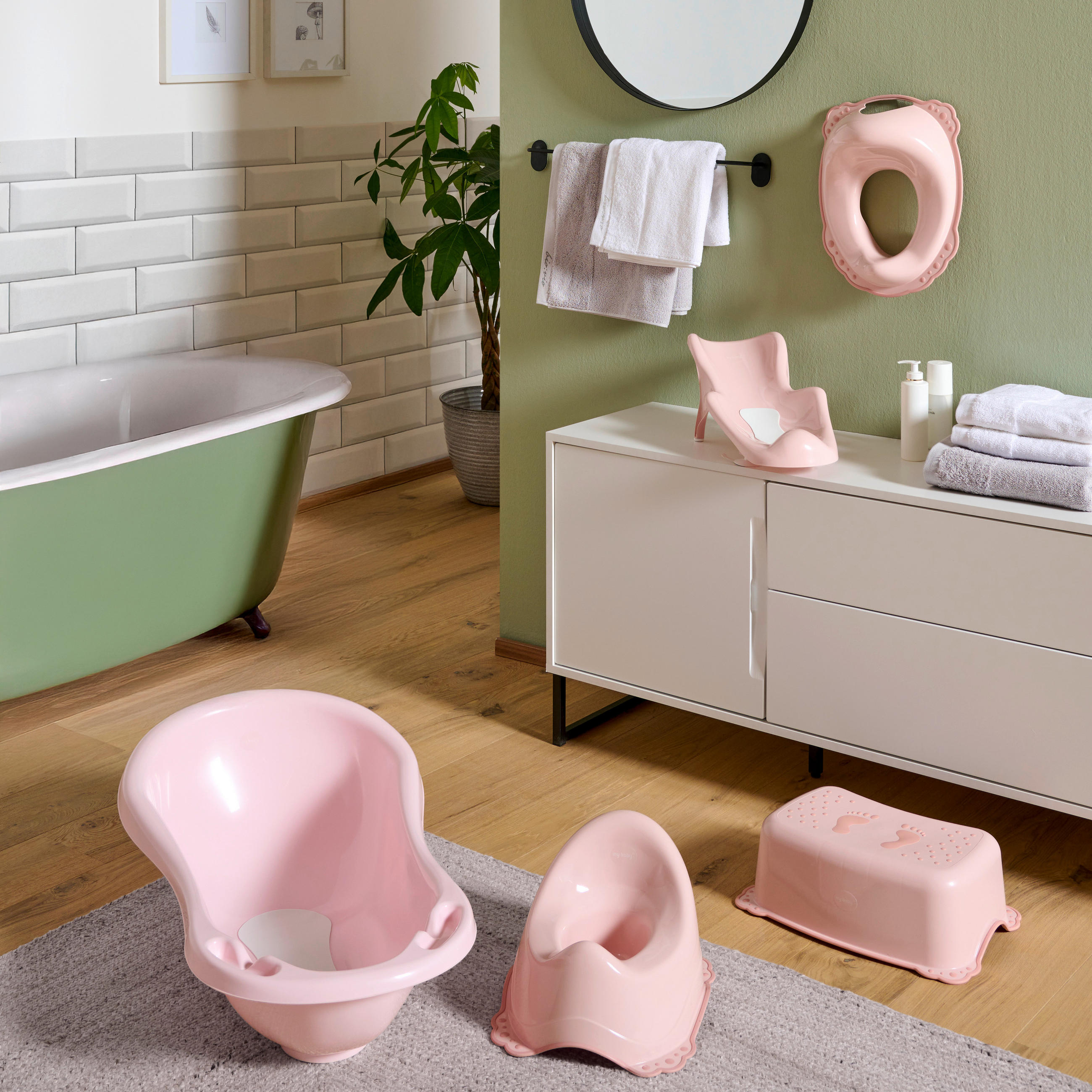 DETSKÉ SEDADLO NA WC - ružová, Basics, plast (38,5/31/15,5cm) - My Baby Lou