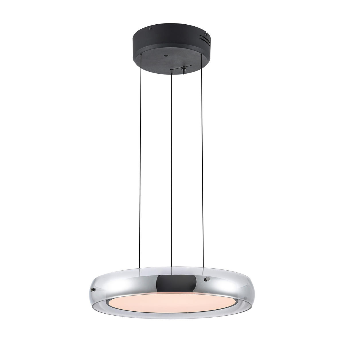 LED-HÄNGELEUCHTE Homam 50/20-150 cm   - Schwarz/Grau, Basics, Glas/Kunststoff (50/20-150cm) - Dieter Knoll
