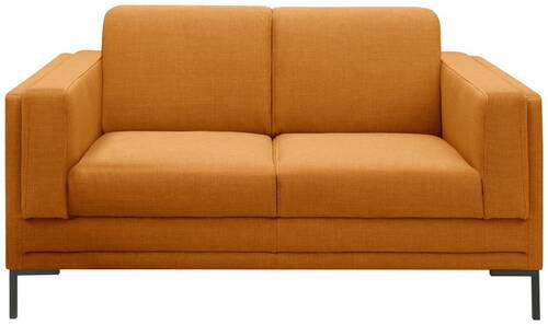 2-SITZER-SOFA in Webstoff Orange  - Silberfarben/Schwarz, Design, Textil/Metall (155/82/90cm) - LOOKS by W.Joop