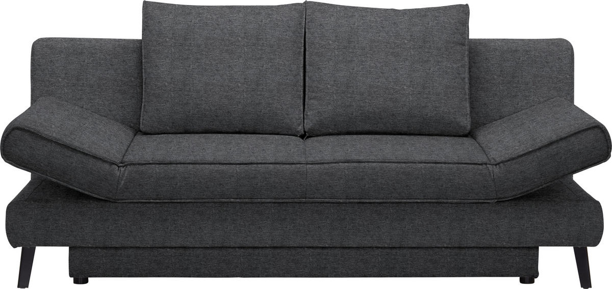 SCHLAFSOFA Anthrazit  - Anthrazit/Schwarz, Design, Textil/Metall (200/85/90cm) - Novel