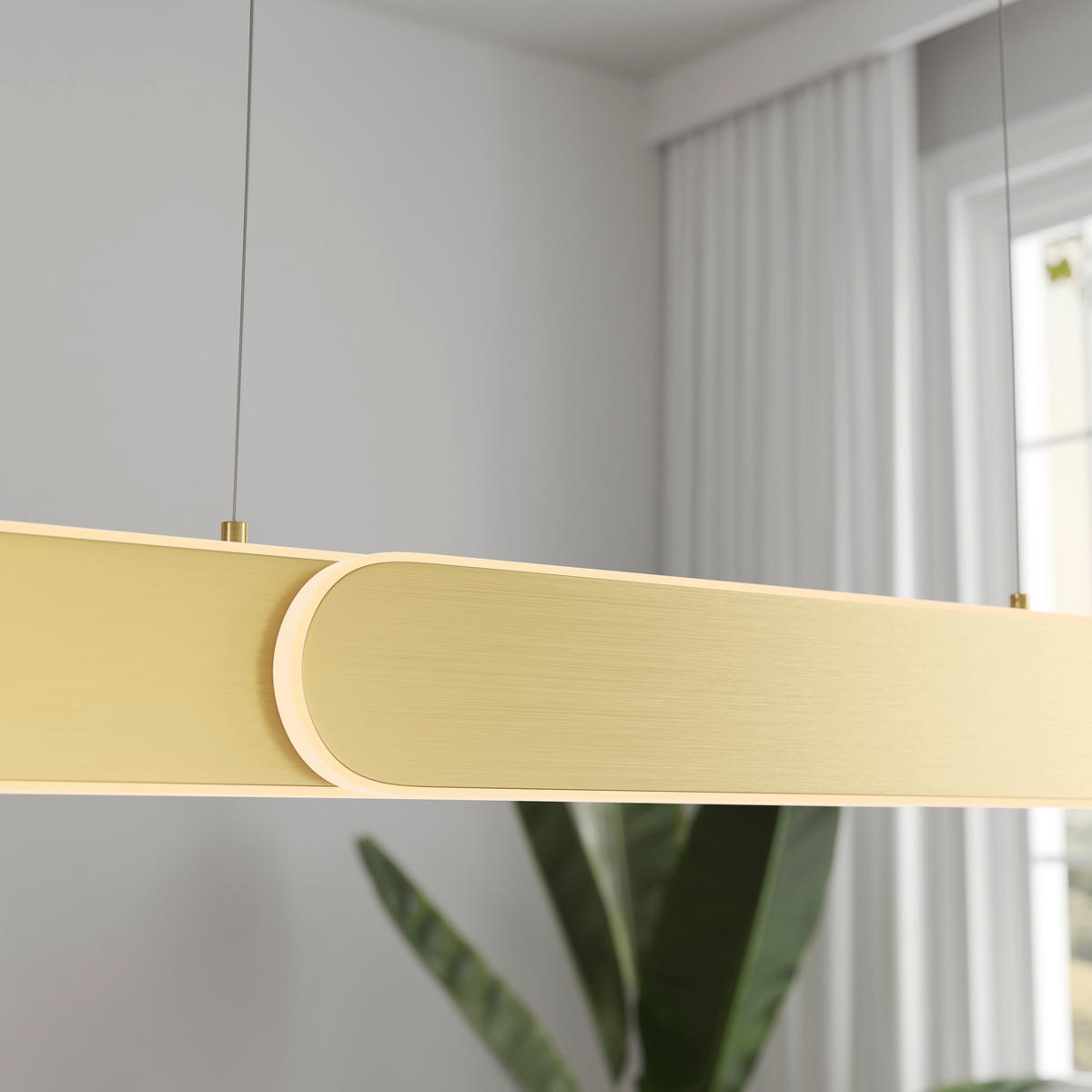 LED-HÄNGELEUCHTE 115/7,5/150 cm  - Messingfarben, Design, Metall (115/7,5/150cm) - Dieter Knoll