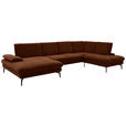 WOHNLANDSCHAFT in Webstoff Rostfarben  - Rostfarben/Schwarz, Design, Textil/Metall (157/354/208cm) - Dieter Knoll
