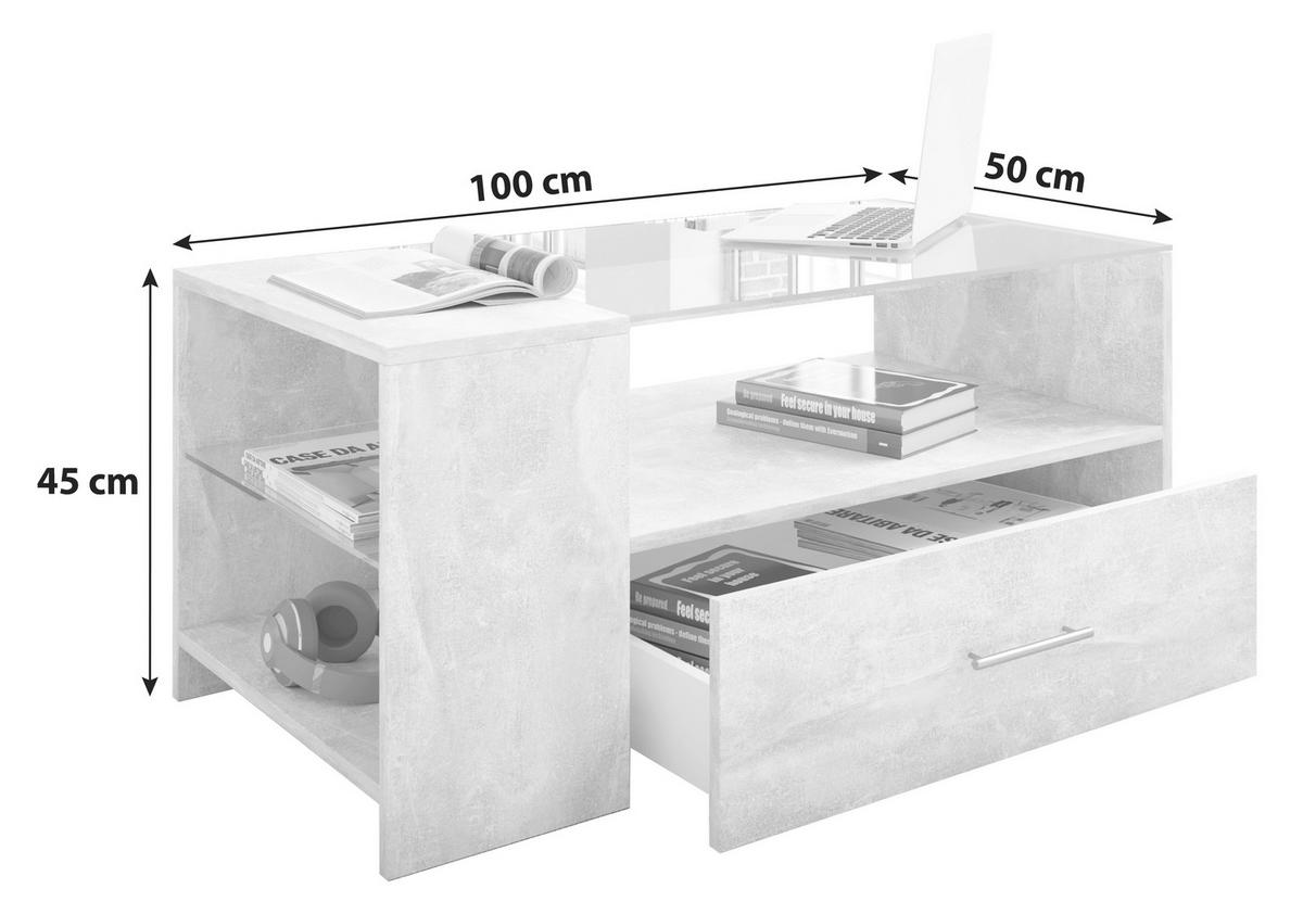 COUCHTISCH in Glas, Holzwerkstoff 50/100/45 cm  - Eichefarben/Honig, Basics, Glas/Holzwerkstoff (50/100/45cm) - MID.YOU