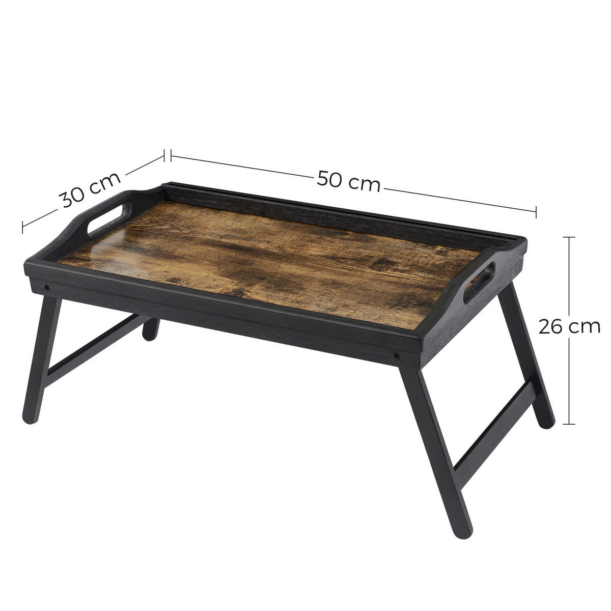 LAPTOPTISCH 50/30/26 cm  in Braun, Schwarz  - Schwarz/Braun, Basics, Holz/Holzwerkstoff (50/30/26cm) - Boxxx