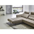 ECKSOFA in Mikrofaser Hellbraun  - Hellbraun/Schwarz, KONVENTIONELL, Textil/Metall (178/285cm) - Carryhome