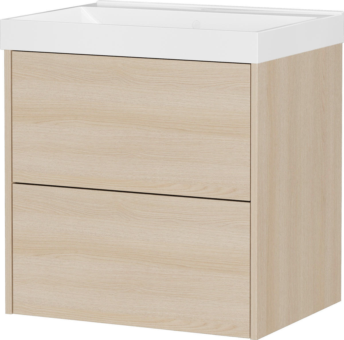 WASCHTISCHKOMBI  - Eichefarben/Weiß, Design, Keramik/Holzwerkstoff (81/65/46cm) - Germania
