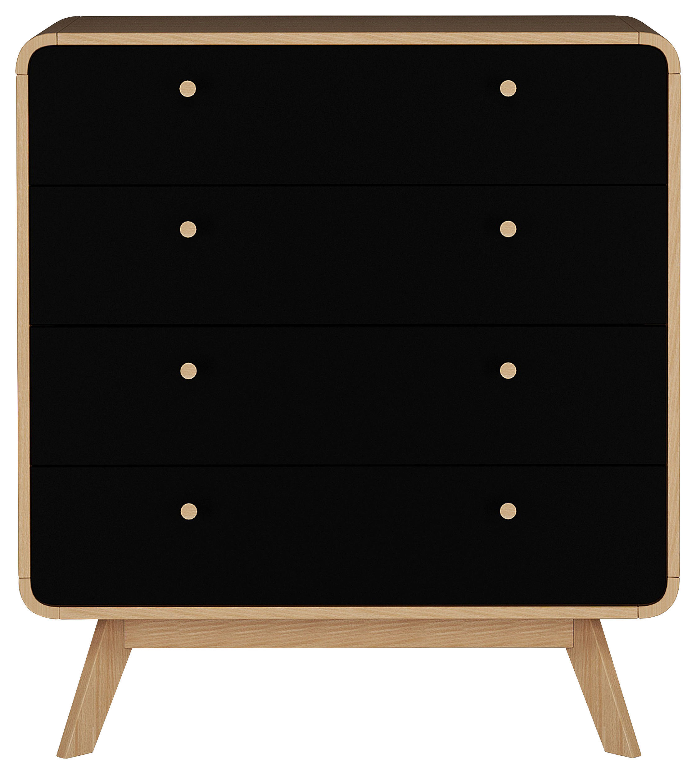 KOMMODE Cassie  in 80/88/39 cm  - Eichefarben/Schwarz, Design, Holzwerkstoff (80/88/39cm) - MID.YOU