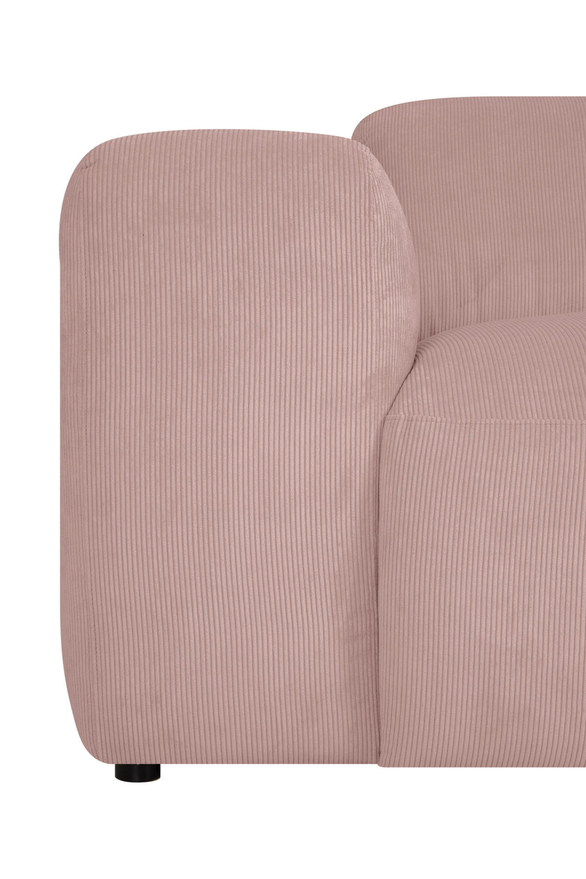 3-SITZER-SOFA in Cord Rosa  - Schwarz/Rosa, Design, Kunststoff/Textil (247/75/104cm) - MID.YOU