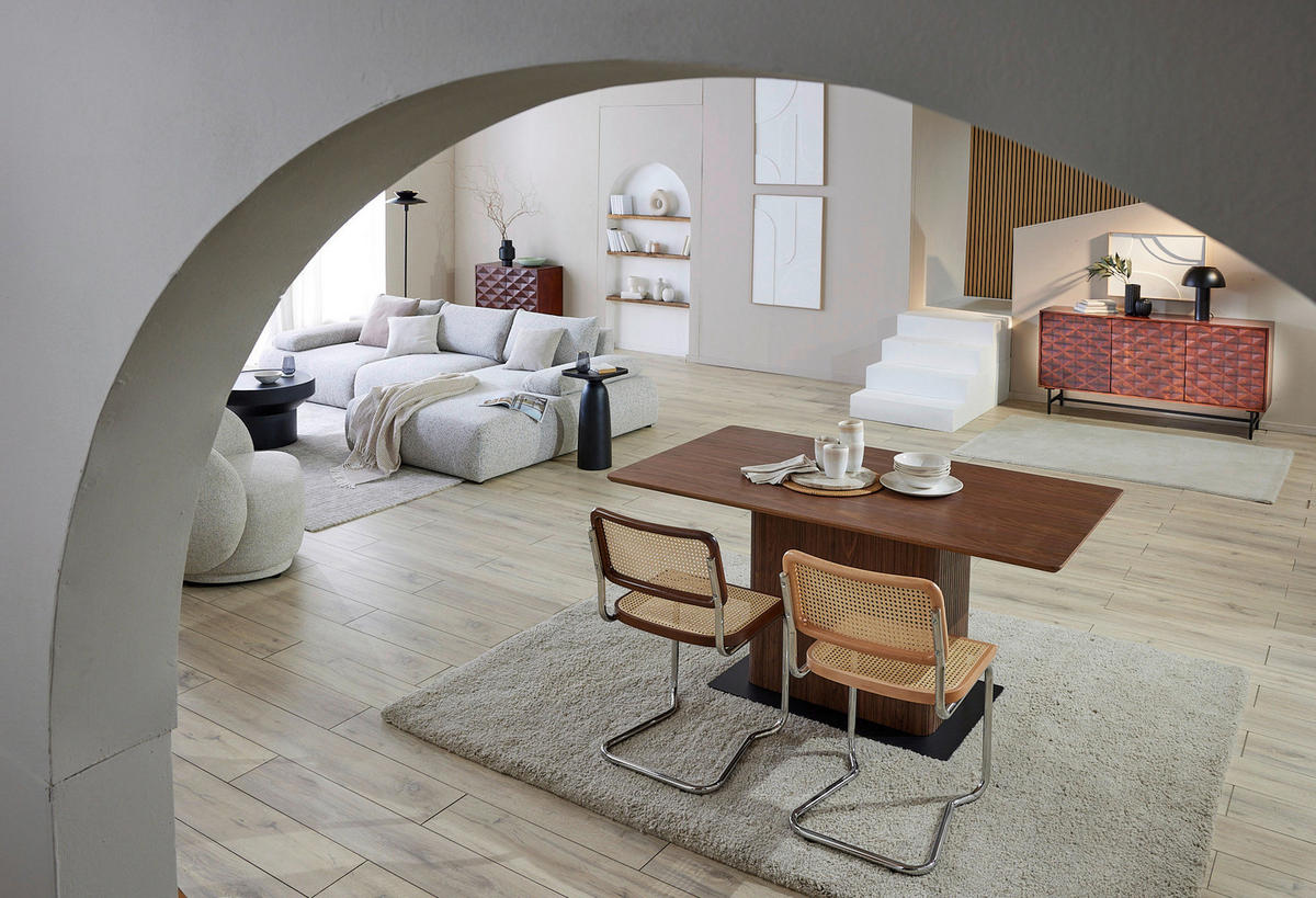 SCHWINGSTUHL  in Stahl  - Chromfarben/Beige, Design, Holz/Metall (47/80/50cm) - Livetastic